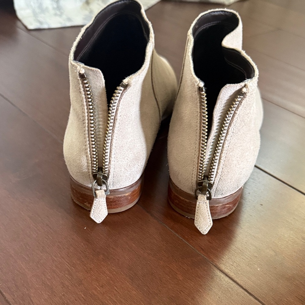 Cole Haan Light Beige Suede Ankle Boots Size 9.5 - Picture 5 of 6
